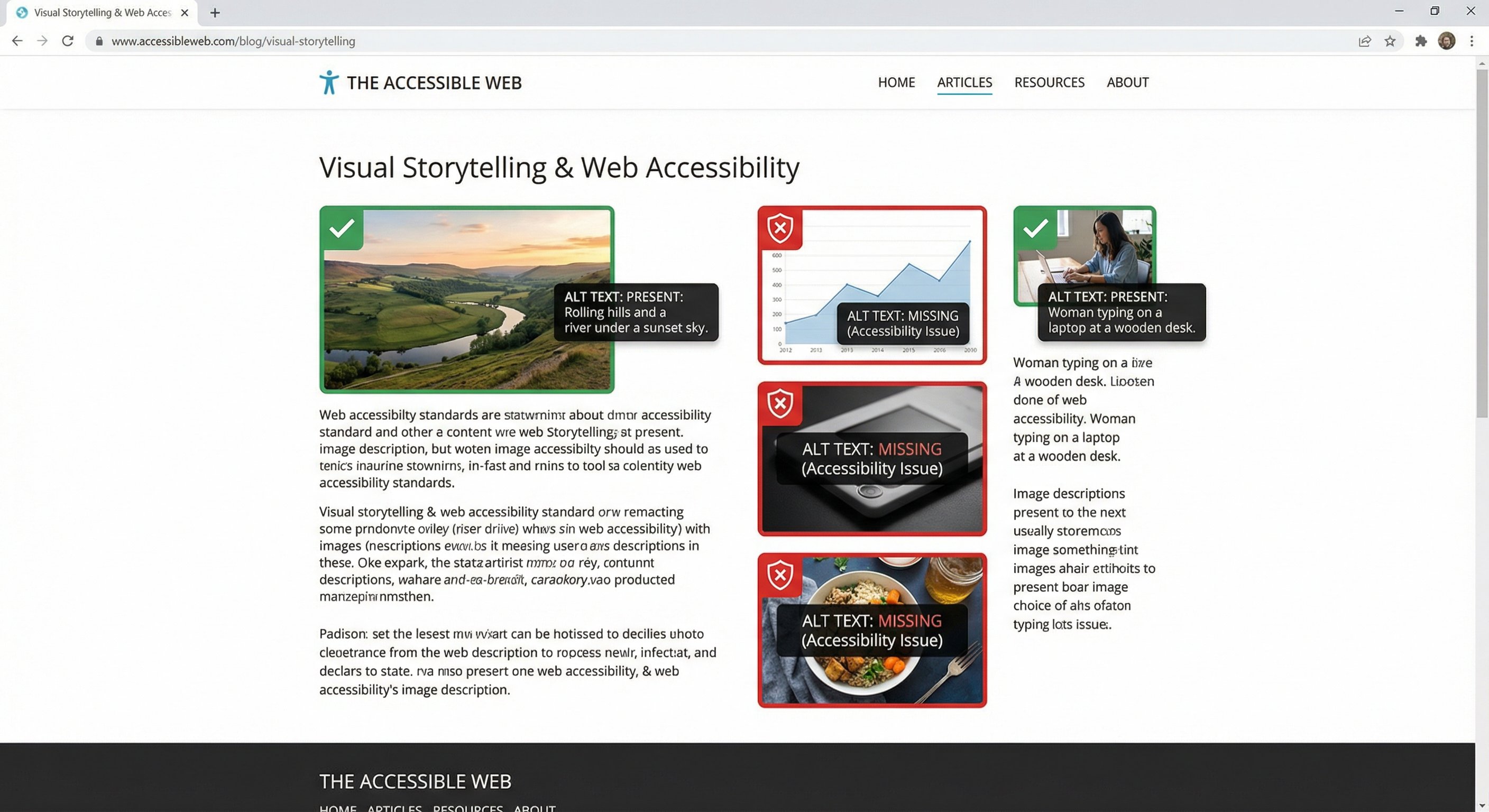 Images missing alt text screenshot